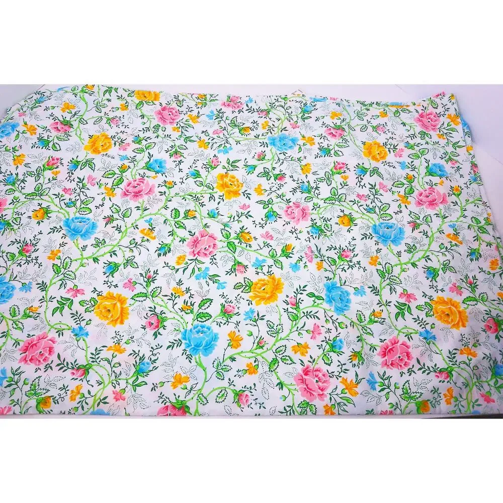 Vtg JCPenney Juliet Floral Percale Full Sheet Set Flat Fitted 2 Pillowcases NOS